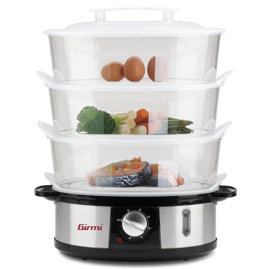 Girmi Vp26 Vaporiera Elettrica 3 Piani Acciaio Inox 12L 3X4L 750W Pentola Vapore