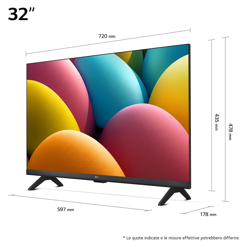Lg 32" Smart Tv 32LR60006LA Full-Hd Led Wi-Fi Dvb-T2 HDR10 Pro A5 Gen. 6