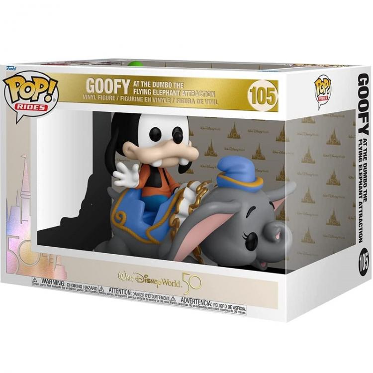 Funko Pop ! Walt Disney Wolrd 50 Anniversary Goofy With Dumbo (105) Vinyl Figure