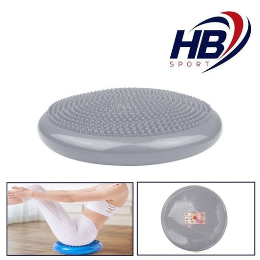CUSCINO EQUILIBRIO GONFIABILE BALANCE PROPRIOCETTIVO DISCO YOGA PILATES | GRIGIO