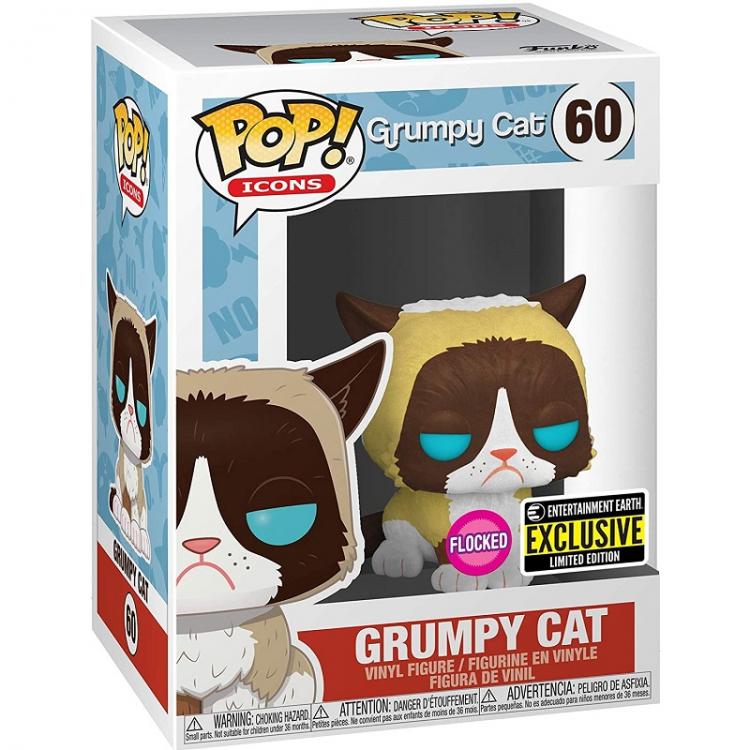 Funko Pop ! Icons Grumpy Cat - Grumpy Cat (60) Flocked Exclusive Vinyl Figure