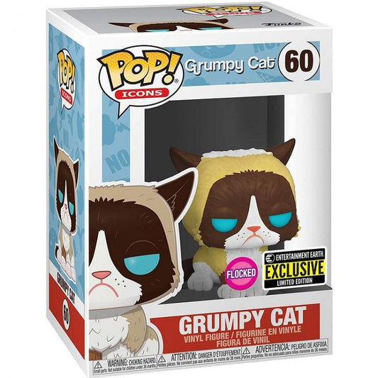 Funko Pop ! Icons Grumpy Cat - Grumpy Cat (60) Flocked Exclusive Vinyl Figure