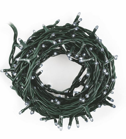 Serie Luci Albero Di Natale Minilucciole 180 Led Lampadine 10.5Mt Bianco Freddo