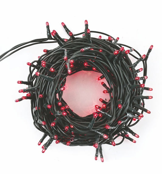 Serie Luci Albero Di Natale Minilucciole 180 Led Lampadine 10.5Mt Luce Rossa