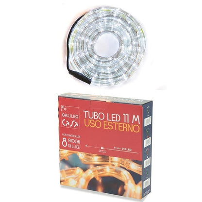Galileo Tubo Led Luminoso 10-11M Bianco Freddo Da Esterno Luci Addobbi Di Natale