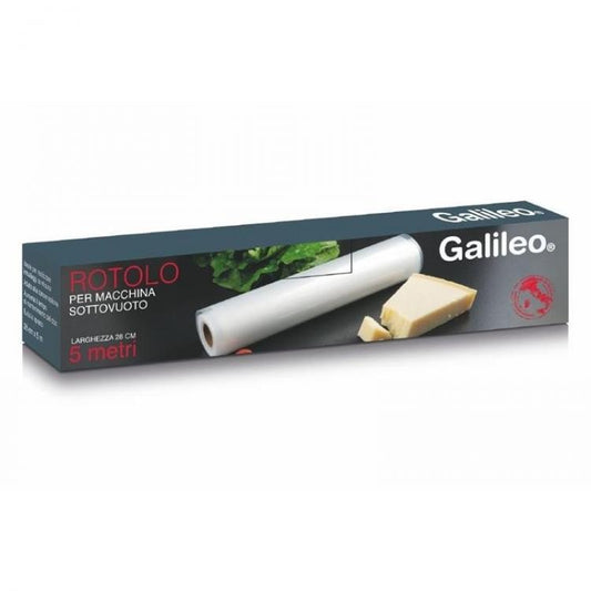 Galileo Rotolo Per Macchina Sottovuoto Ricambio Busta Alimenti 28Cm X 5M 5 Metri