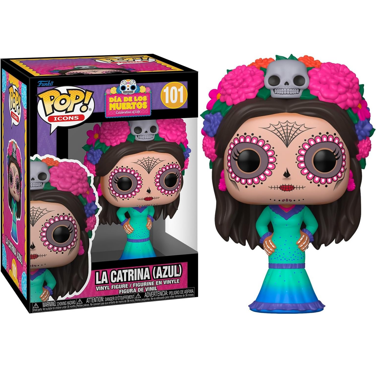 Funko Pop! Icons Dìa De Los Muertos (101) La Catrina (Azul) - Vinyl Figure 9cm