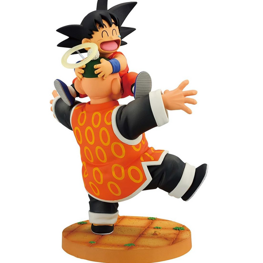 Bandai Dragon Ball: Son Goku & Nonno Son Gohan Statua Da Collezione - Ichibansho Figure 16cm PVC