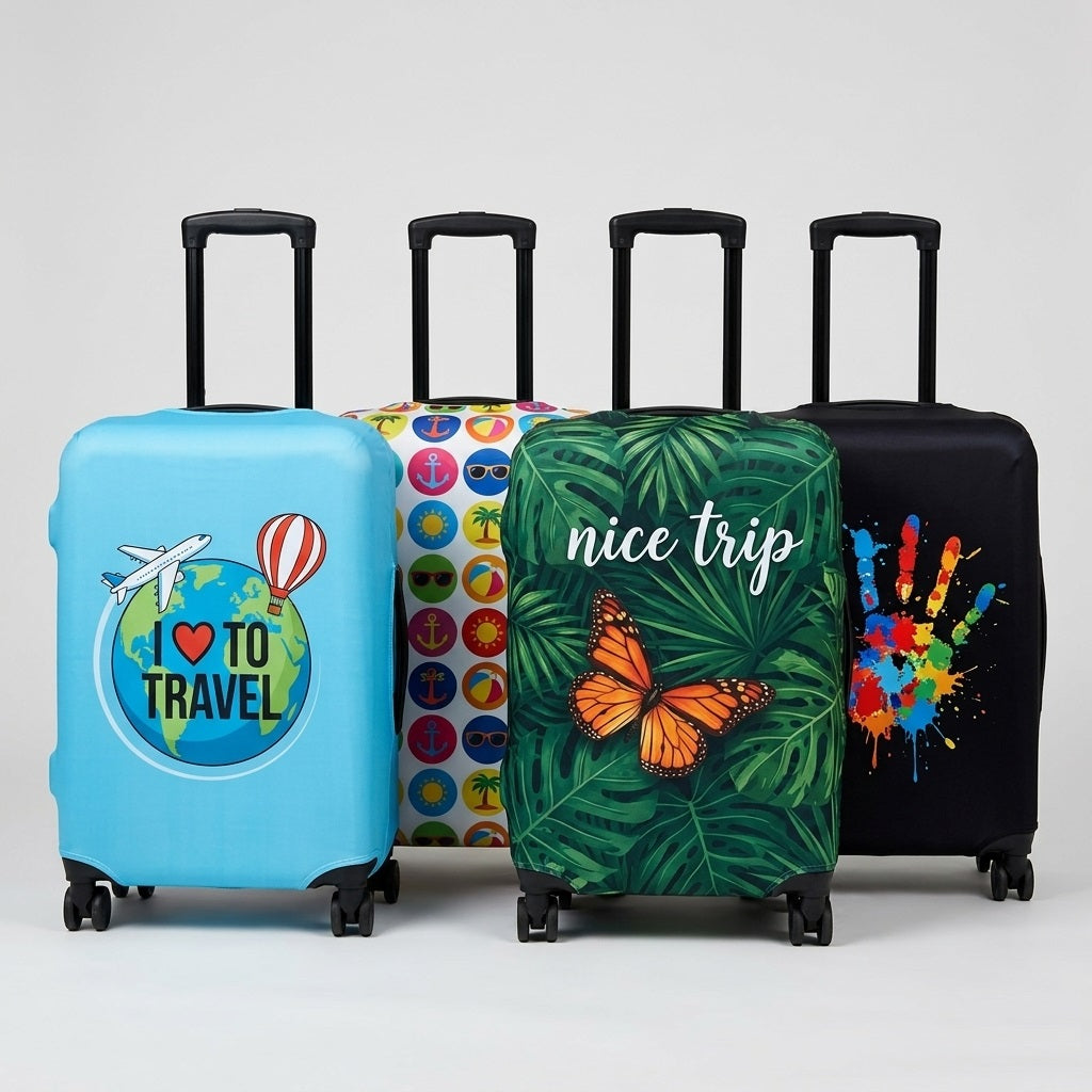 Copri Valigia da Viaggio Copertura Elastica per Trolley Coperchio Custodia Bagaglio S-M-L-XL (Vari Colori e Fantasie) (Copia)