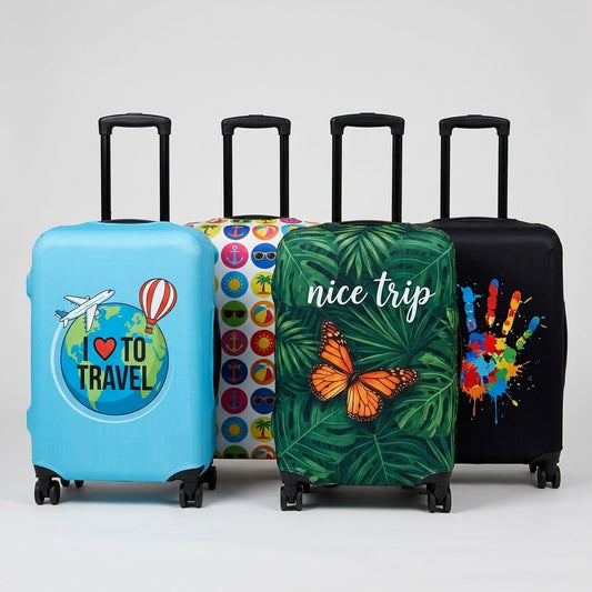 Copri Valigia da Viaggio Copertura Elastica per Trolley Coperchio Custodia Bagaglio S-M-L-XL (Vari Colori e Fantasie) (Copia)