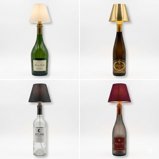 Universo Lampada Led Ricaricabile da Tavolo per Bottiglie Colore Luce Selezionabile CCT 3in1 (Luce Fredda, Naturale e Calda)