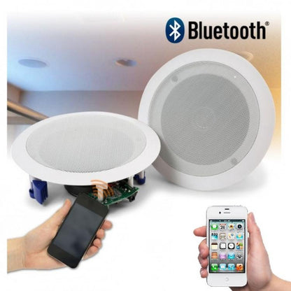 COPPIA CASSE ALTOPARLANTI DIFFUSORE AUDIO BLUETOOTH SOFFITTO INCASSO 2x20W - 40W