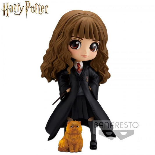 BANPRESTO Q POSKET HARRY POTTER HERMIONE GRANGER WITH CROOKSHANKS STATUA 14CM