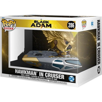 Funko Pop Movies Black Adam Hawkman In Cruiser (286) Vinyl Figure Dc Collezione