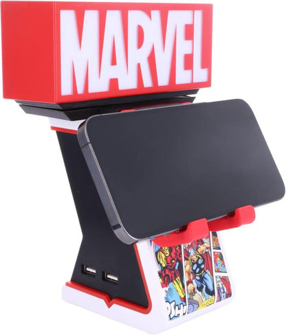 Cable Guys - (Logo Lampada Marvel) Statuetta Base Ricarica Smartphone Controller