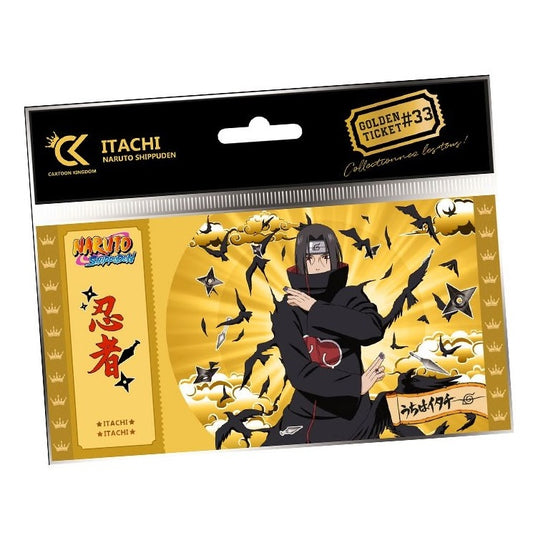CARTOON KINGDOM - GOLDEN TICKET: NARUTO (ITACHI) #33 BIGLIETTO ORO DA COLLEZIONE