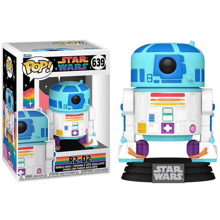 Funko Pop ! Star Wars Pride - (639) R2-D2 Vinyl Figure Bobble-Head 9Cm Nuovo