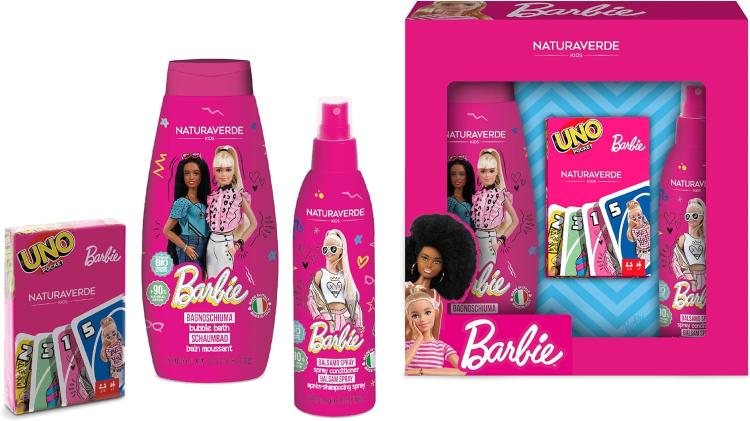 Naturaverde Kids Kit Barbie Cofanetto Bagnoschiuma 300Ml+Balsamo 200Ml+Carte Uno