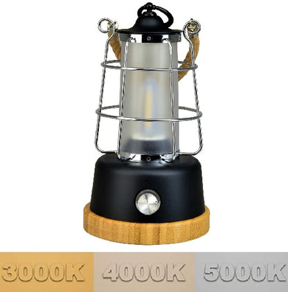Lanterna Retro Led Dimmerabile-Cct Ricaricabile Luce Da Campeggio Canapa/Bamboo