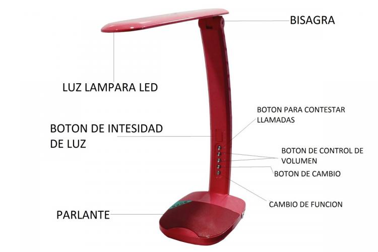 Lampada Da Tavolo Smart Led + Speaker Bluetooth Usb Sd Vivavoce Radio Ufficio