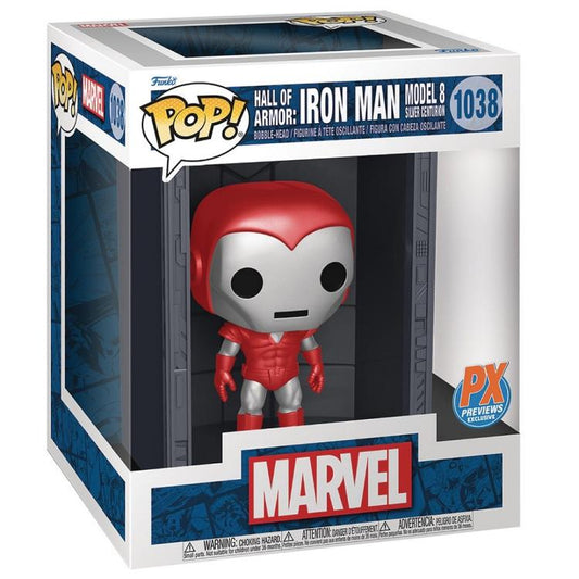 Funko Pop! Deluxe Marvel Hall Of Armor: Iron Man Model 4 (1038) Silver Centurion