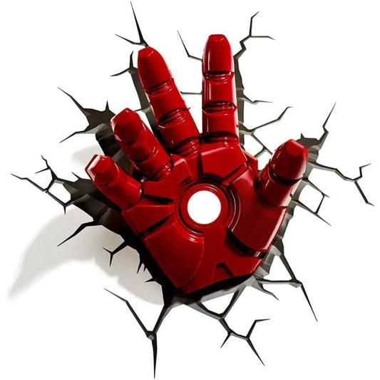 Marvel Lampada A Muro - Mano Iron Man 3D Deco Light Applique Led + Sticker