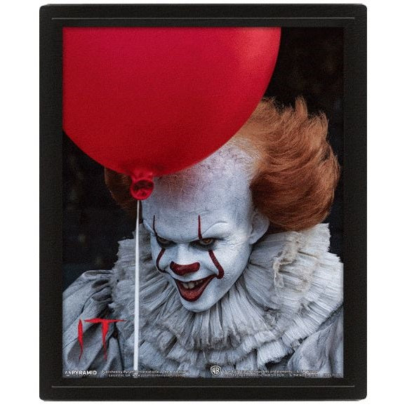 Pyramid - It (2017 Pennywise Flip) Poster 3D Lenticular Incorniciato Con Cornice