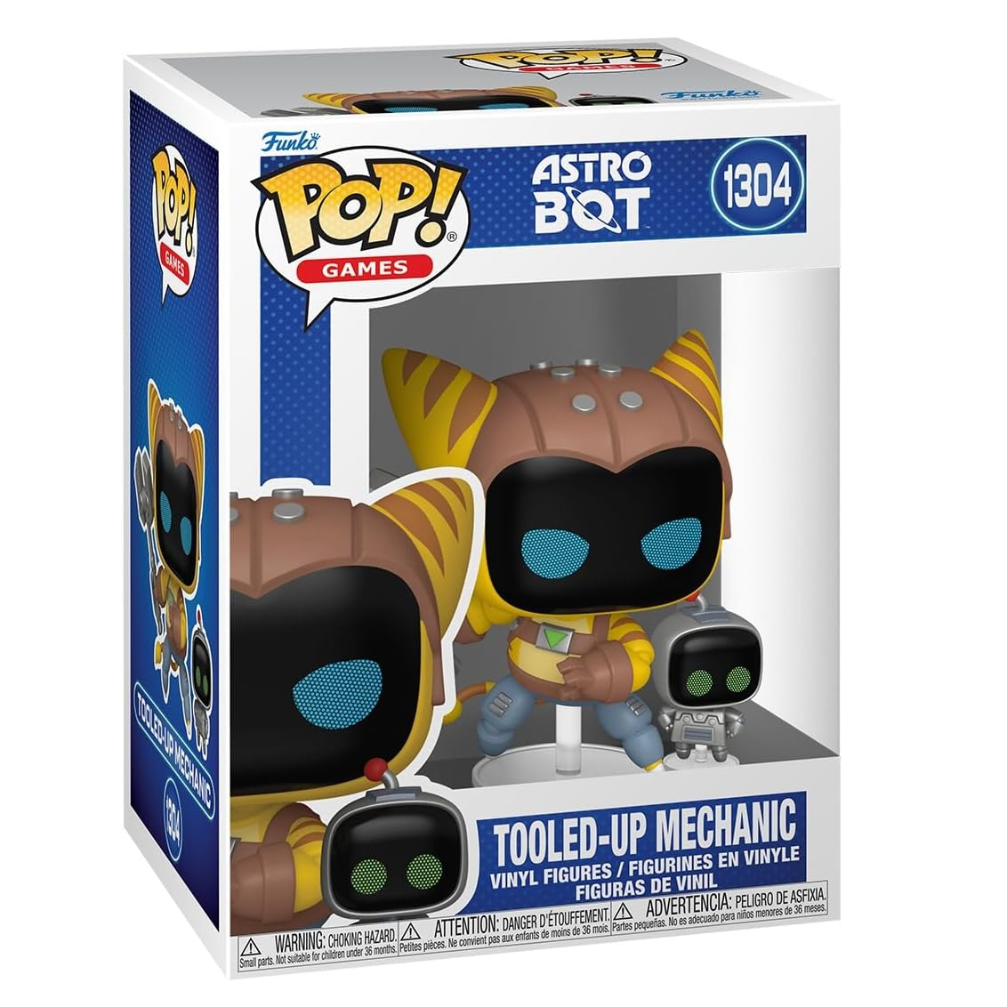 Funko Pop ! Games Astro Bot - (1304) Tooled-Up Mechanic  - Vinyl Figure 9cm Ps5 Nuovo