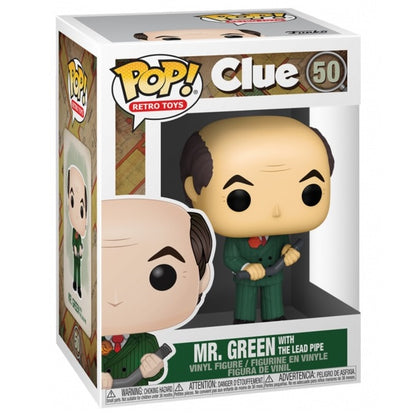 Funko Pop ! Retro Toys - Clue (50) Mr. Green With The Lead Pipe Vinyl Figure 9Cm