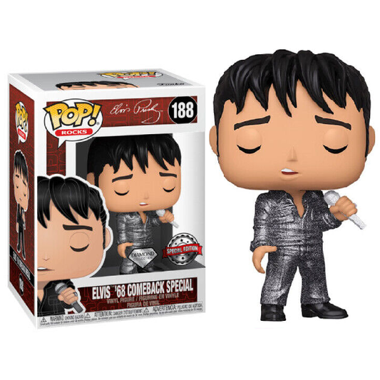 Funko Pop ! Rocks - Elvis Presley (188) Elvis '68 Comeback Special Figure 9Cm