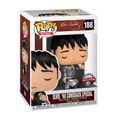 Funko Pop ! Rocks - Elvis Presley (188) Elvis '68 Comeback Special Figure 9Cm