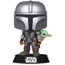 Funko Pop! Star Wars - (818) The Mandalorian w/Grogu (On Back) Vinyl Figure 9cm
