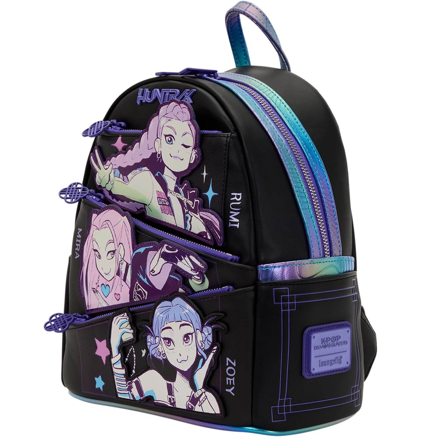 Funko Loungefly: KPop Demon Hunters - Mini Zaino Huntrix con ciondolo per foto