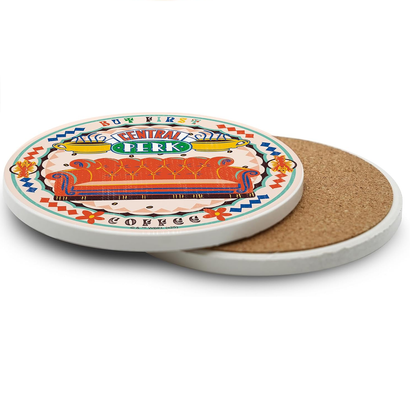 ABYSTYLE – Friends – Sottobicchiere in ceramica Central Perk Vibes – Prodotto Ufficiale – Dimensioni 10 x 10 cm – Base antiscivolo
