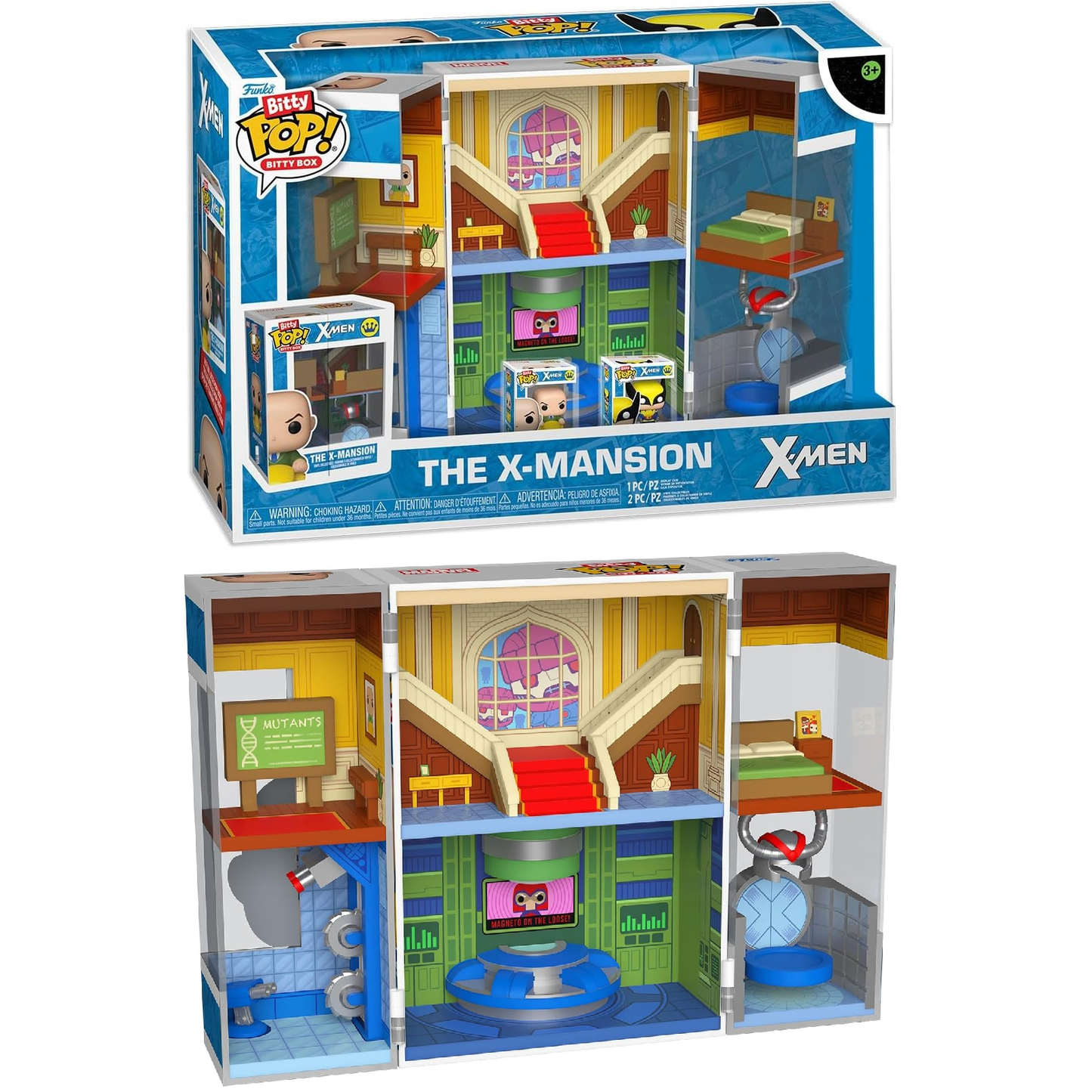 Funko Pop! Bitty Box X-Men - The X-Mansion with 2 Mini Figure Wolverine & Professor X