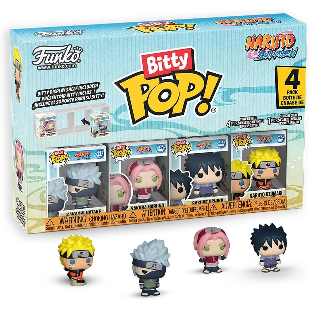 Funko Bitty Pop! Naruto Shippuden (4 Pack) w/ Bitty Display - Mini Vinyl Figure 2cm