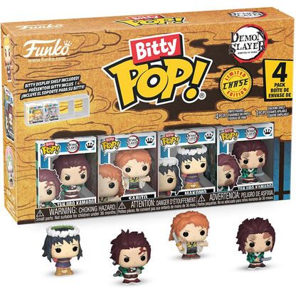 Funko Bitty Pop! Demon Slayer (4 Pack) w/ Bitty Display Chase Edition - Mini Vinyl Figure 2cm