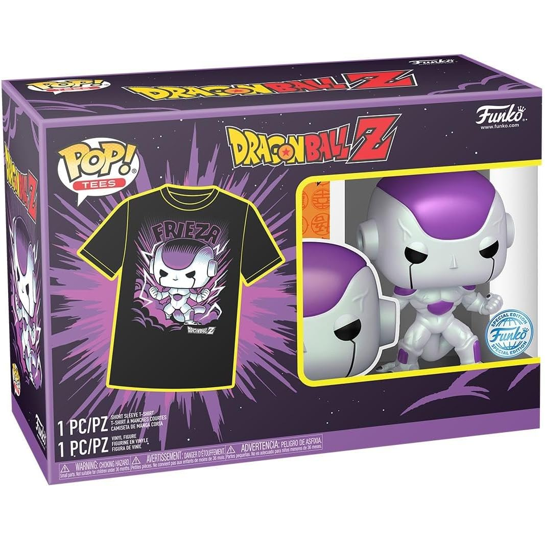 Funko Pop! & Tee: Dragon Ball Z Frieza T-Shirt Unisex M + Figure Freezer 9cm