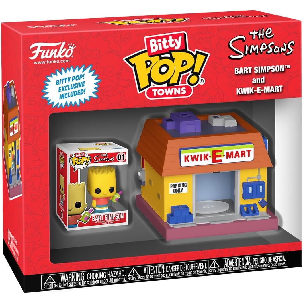 Funko Bitty Pop! Towns: The Simpson - Bart Simpson & Kwik-E-Mart Mini Figure 5cm