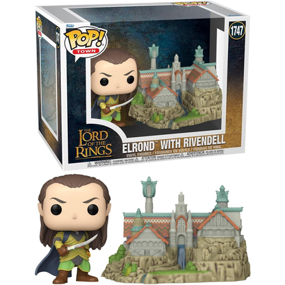 Funko Pop! Town The Lord Of The Rings - (1747) Elrond With Rivendell Figure 25cm
