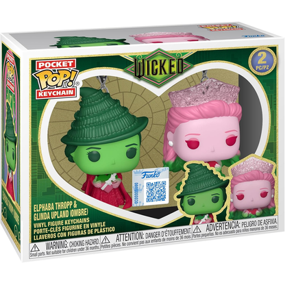 Funko Pocket Pop! Keychain: Wicked - Elphaba Thropp & Glinda Upland (Ombre) (2 Pack)