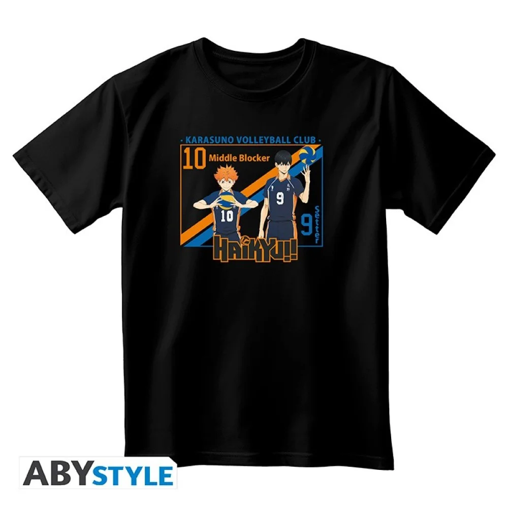 ABYstyle - T-Shirt Haikyu - Maglietta Karasuno Volleyball Club (Hinata & Kageyama) - Maglia (Tg. XL)