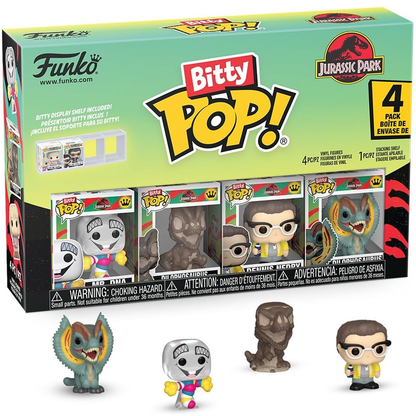Funko Bitty Pop! Jurassic Park (4 Pack) w/ Bitty Display & Mystery Pop - Mini Vinyl Figure 2cm
