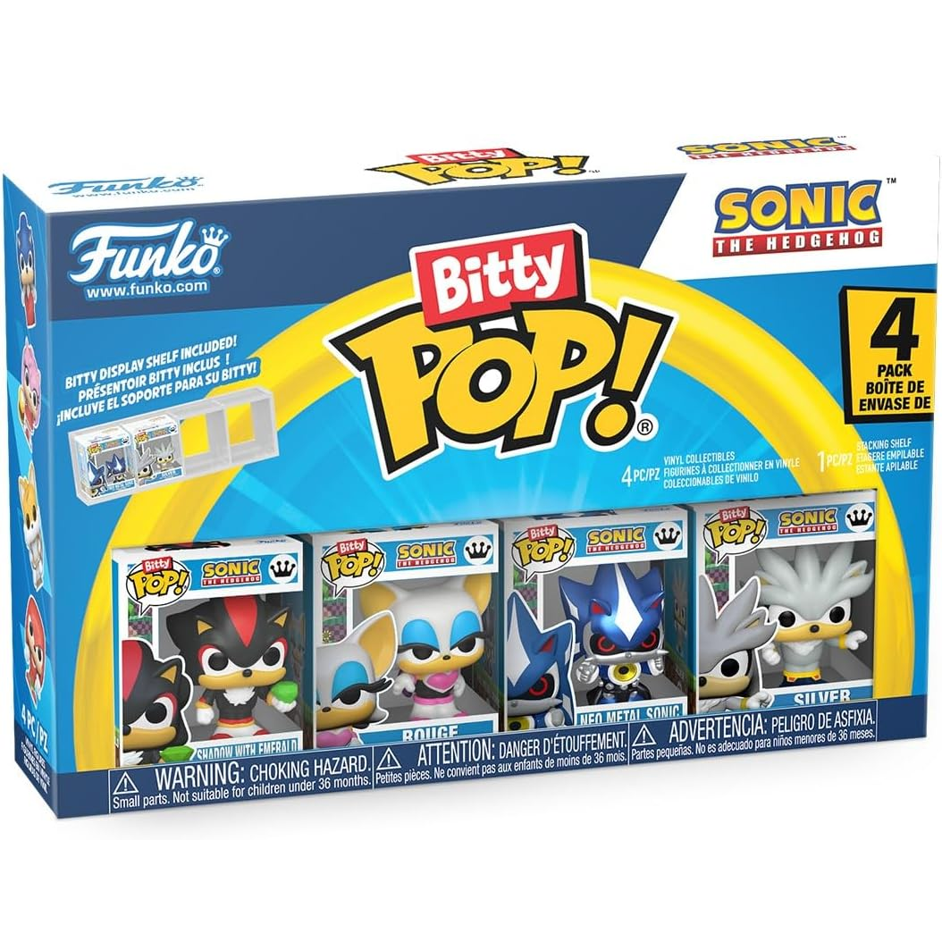 Funko Bitty Pop! Sonic The Hedgehog (4 Pack) w/ Bitty Display - Mini Vinyl Figure 2cm