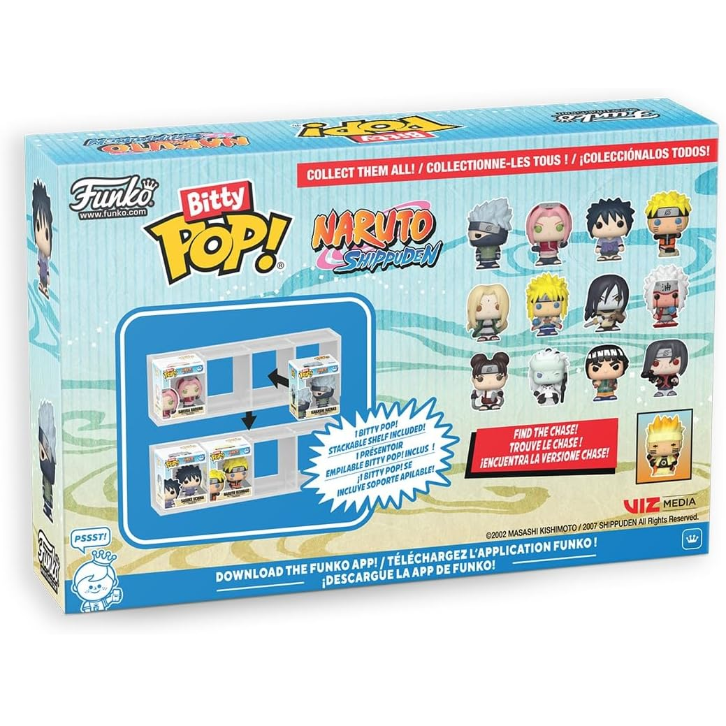 Funko Bitty Pop! Naruto Shippuden (4 Pack) w/ Bitty Display - Mini Vinyl Figure 2cm