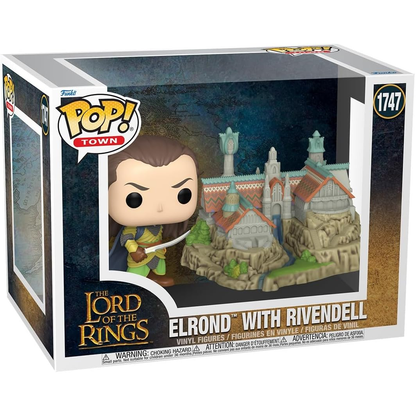 Funko Pop! Town The Lord Of The Rings - (1747) Elrond With Rivendell Figure 25cm