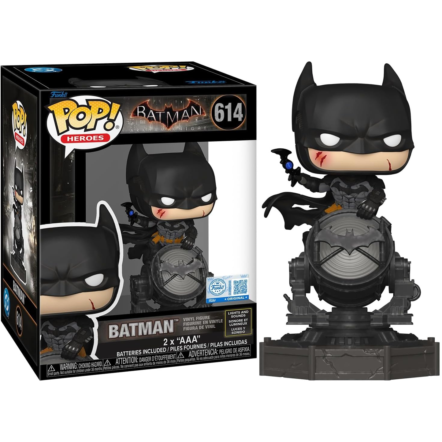 Funko Pop! Heroes: Batman Arkham Knight (614) Batman On The Bat-Signal Deluxe Figure 16cm