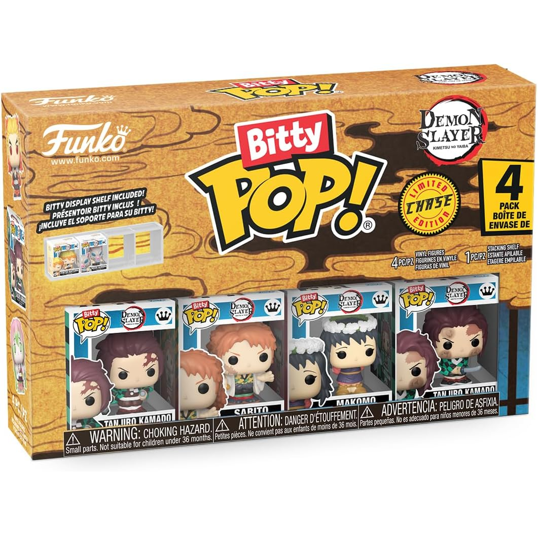 Funko Bitty Pop! Demon Slayer (4 Pack) w/ Bitty Display Chase Edition - Mini Vinyl Figure 2cm