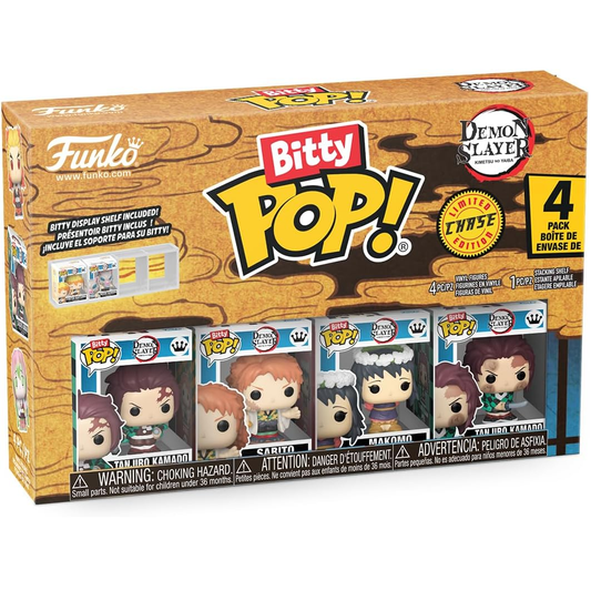 Funko Bitty Pop! Demon Slayer (4 Pack) w/ Bitty Display Chase Edition - Mini Vinyl Figure 2cm