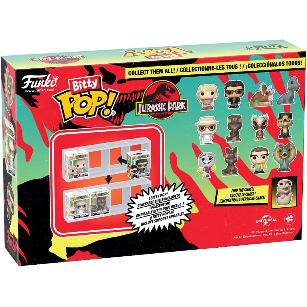 Funko Bitty Pop! Jurassic Park (4 Pack) w/ Bitty Display & Mystery Pop - Mini Vinyl Figure 2cm